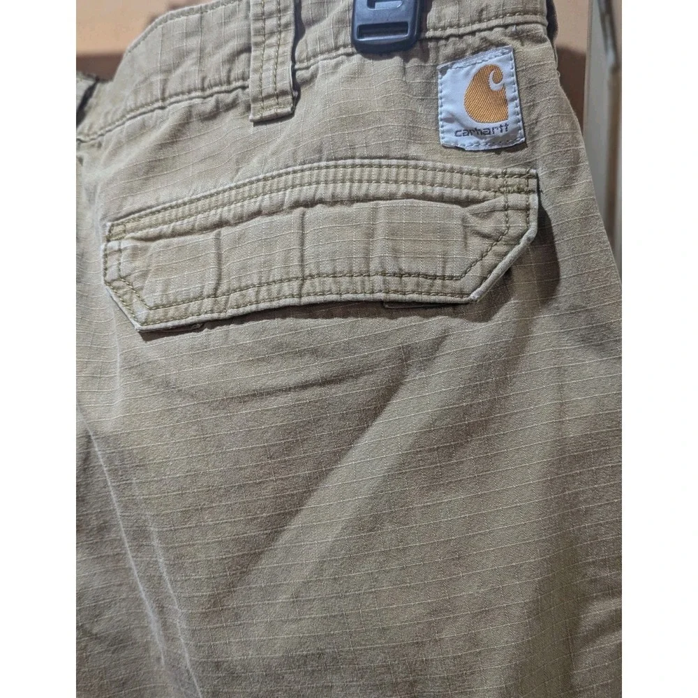 Carhartt Force Relaxed Fit Ripstop Cargo Work Pants Men 38 x 32 Tan Heavy Cotton